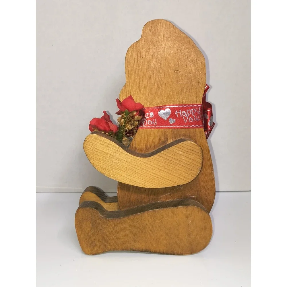 Valentine's Day Gift Set Wooden Bear Jointed Plush Teddy Vintage House Of‎ Lloyd